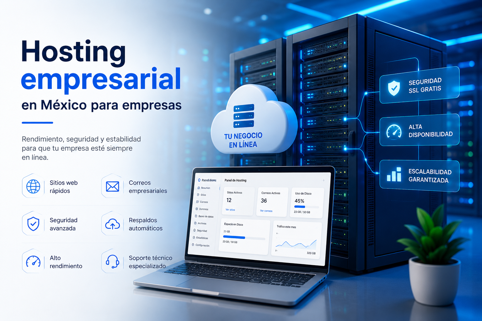 Hosting empresarial en México para empresas
