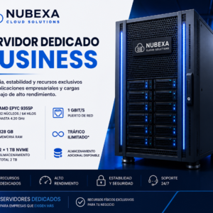 Servidor Dedicado Business Nubexa AMD EPYC 9355P 128 GB RAM 2 TB NVMe