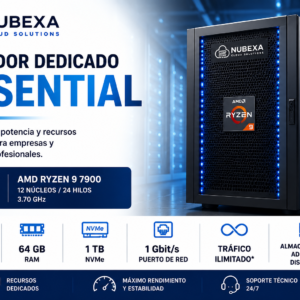 Servidor Dedicado Essential Nubexa AMD Ryzen 9 7900 64 GB RAM 1 TB NVMe